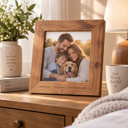 Wooden Memory Photo Frame – Handmade Personalized Picture Frame for Family & Special Moments