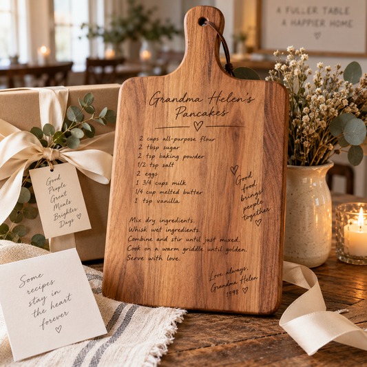 Personalized Wooden Recipe Board – Custom Family Recipe Keepsake Kitchen Decor Gift