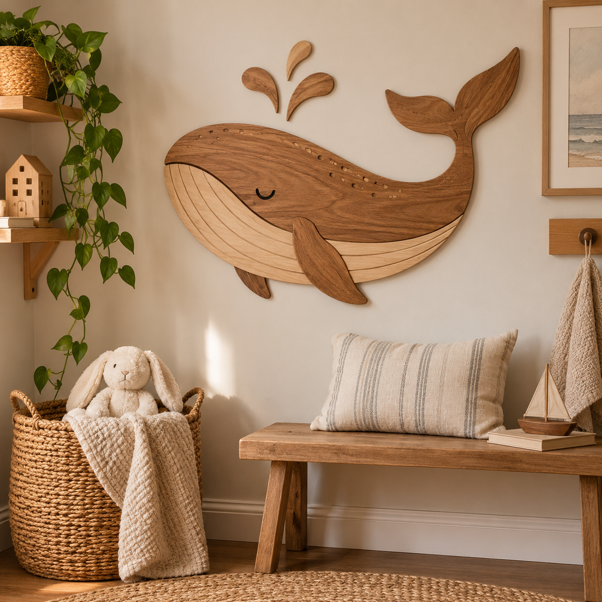 Wooden Animal Wall Art – Handmade Nature Inspired Nursery & Home Decor Decoration